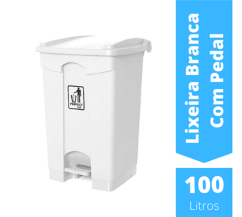 LIXEIRA BRANCA – 100L C/PEDAL ( PERFECT )