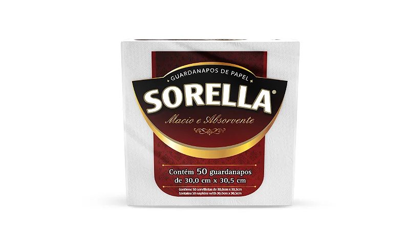 GUARDANAPO SORELLA – 30X30,5 C/50 UNID.