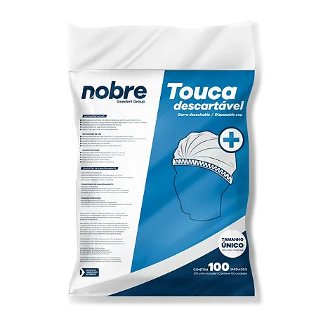 Touca descartável (sanfonada/pct c/100un) NOBRE
