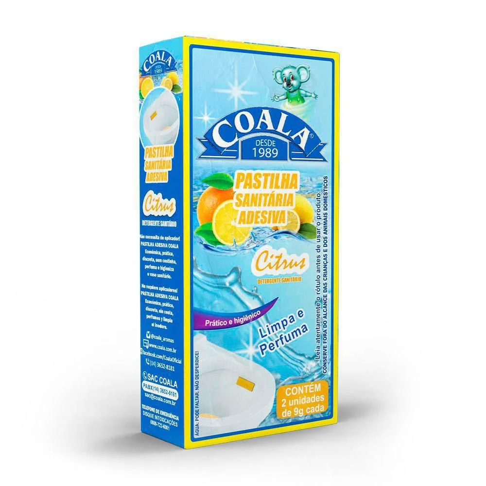 PASTILHA SANITÁRIA ADESIVA CITRUS – 9G