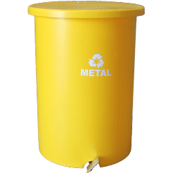 LIXEIRA CILÍNDRICA COM PEDAL – 100L ( AMARELO )