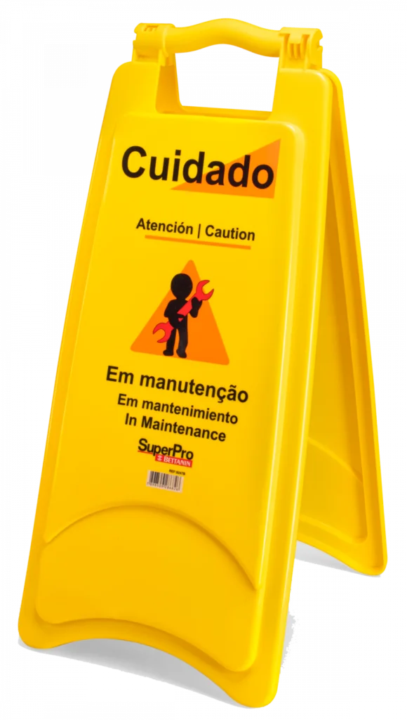 PLACA SINALIZADORA PLÁSTICA ( EM MANUTENÇÃO )