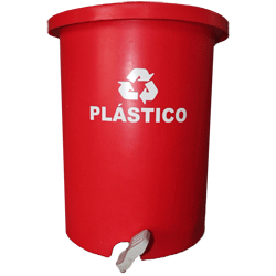 LIXEIRA CILíNDRICA COM PEDAL – 100L ( VERMELHO )