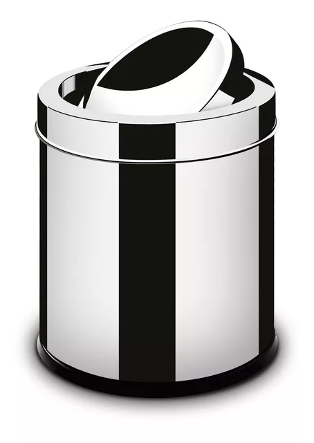 LIXEIRA EM AÇO INOXIDAVEL 6,3L COM TAMPA BASCULANTE