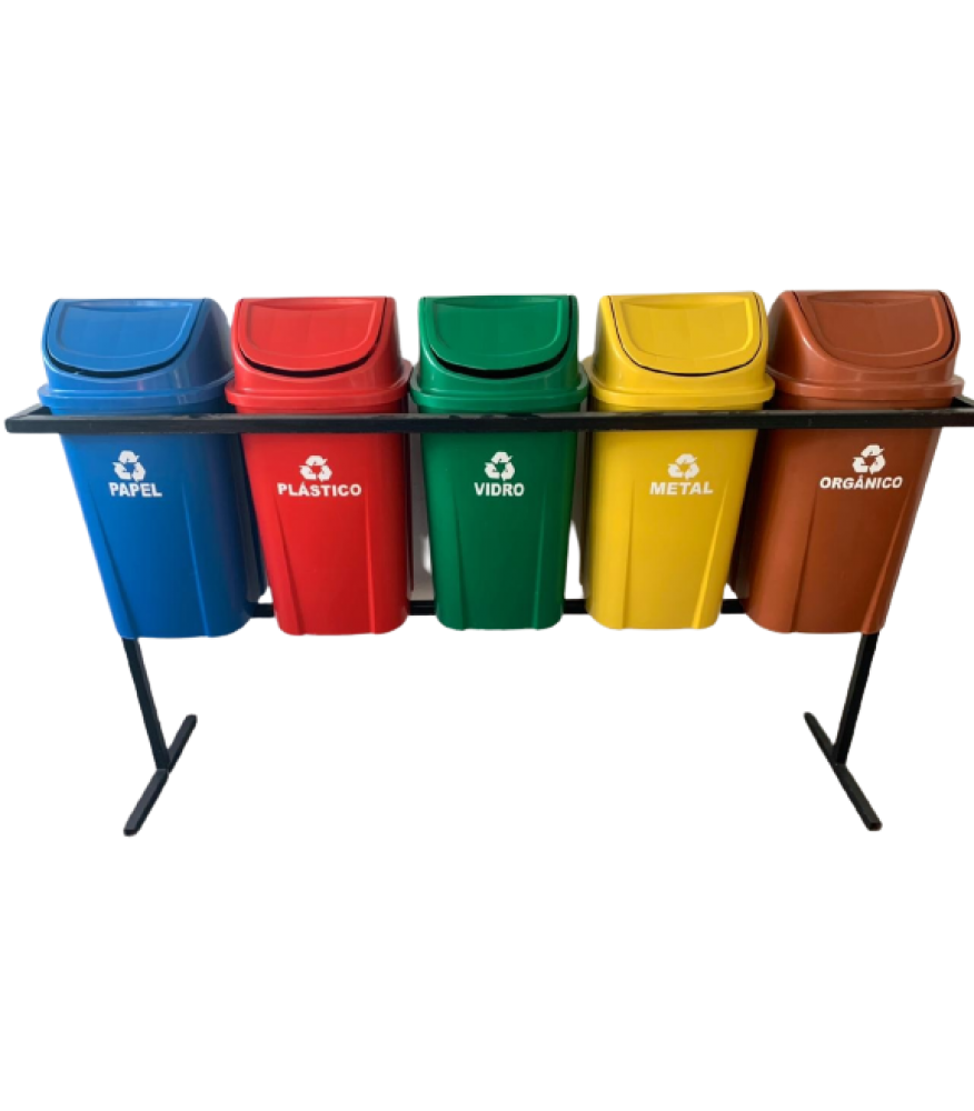CONJUNTO 5 LIXEIRA BASCULANTE – 60 LITROS ( COM ESTRUTURA )