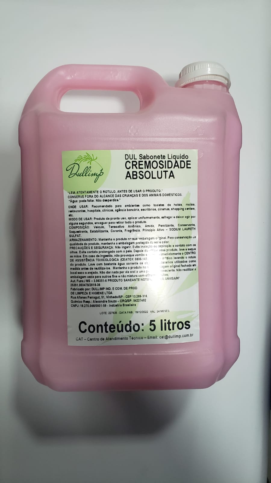 DULL LIQUID PU ( SABONETE LIQUIDO ) – 5 L ( CREMOSIDADE ABSOLUTA )