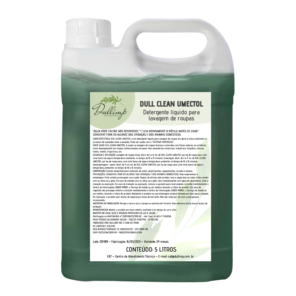 DUL CLEAN UMECTOL – 5L ( DETERGENTE LIQUIDO PARA LAVAGEM DE ROUPAS )