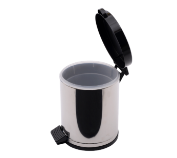 LIXEIRA COM PEDAL 4,5L INOX + BALDE TAMPA PRETA