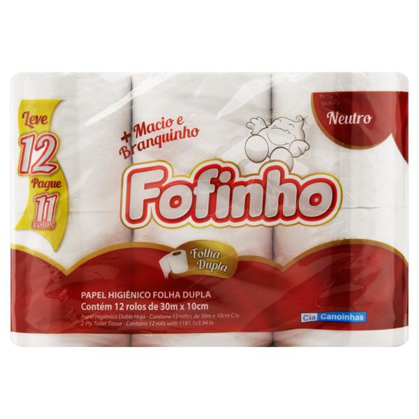Papel Higiênico Folha Dupla Neutro Fofinho 30m Pacote Leve 12 Pague 11