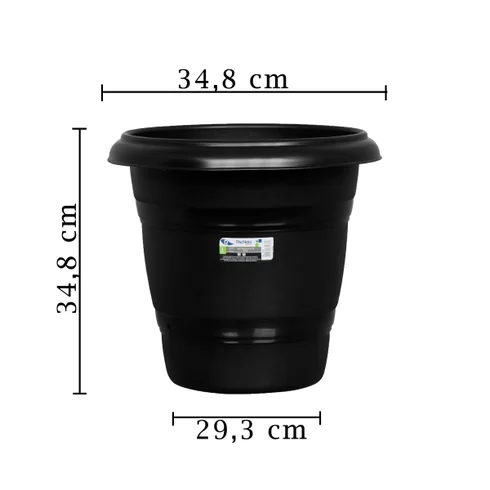 VASO REDONDO PRETO – N° 35