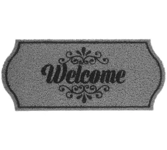 Capacho Vinil Formas Welcome Cinza 30cmx60cm – Kapazi