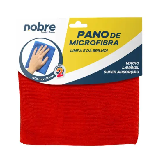 Pano Microfibra 40x40cm ( Pacote com 2unds ) – Vermelho Nobre