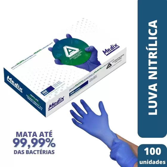 LUVA NITRÍLICA AMG SEM PÓ ( M )- 100 UN