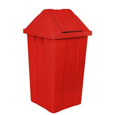 LIXEIRA QUAD. BASC. 63 LITROS VERMELHO