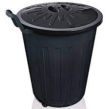 CESTO FECHADO 100L C/RODAS PRETO ARGPLAST