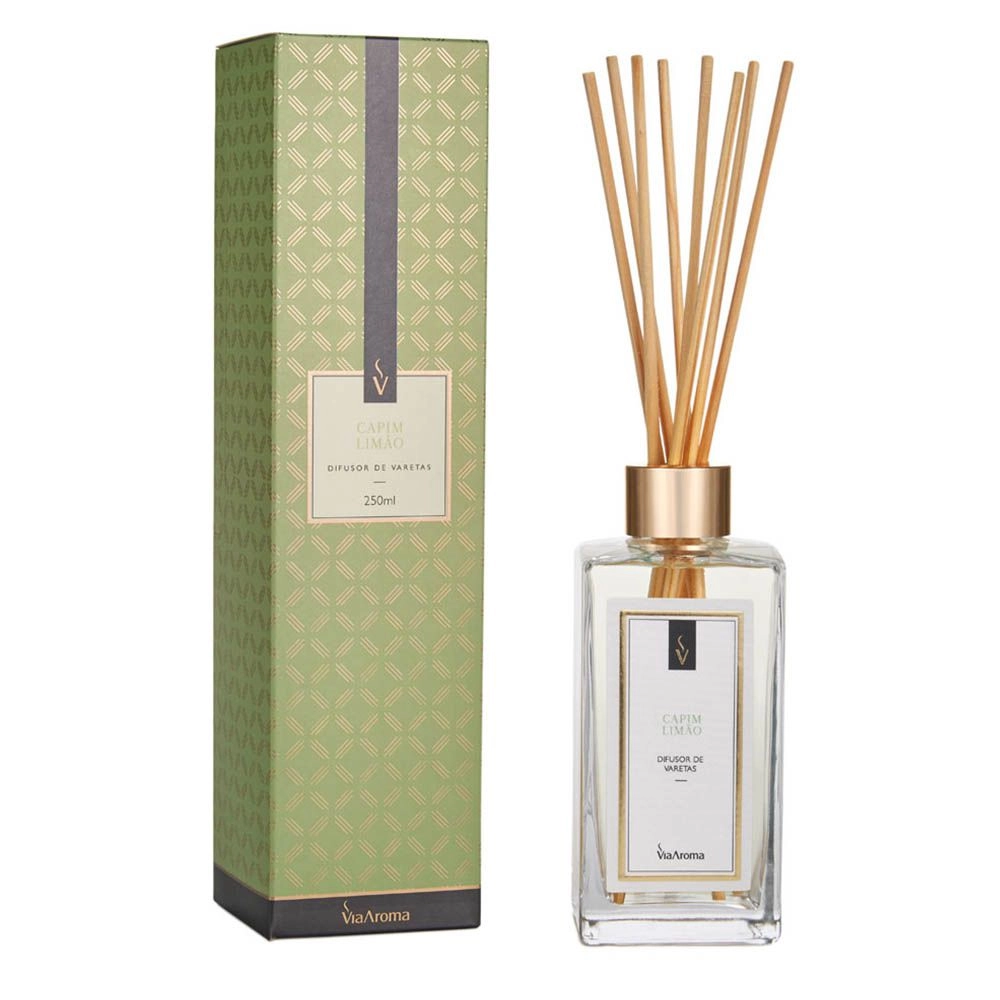 DIFUSOR DE VARETAS 250ML CLASSICA CAPIM LIMÃO