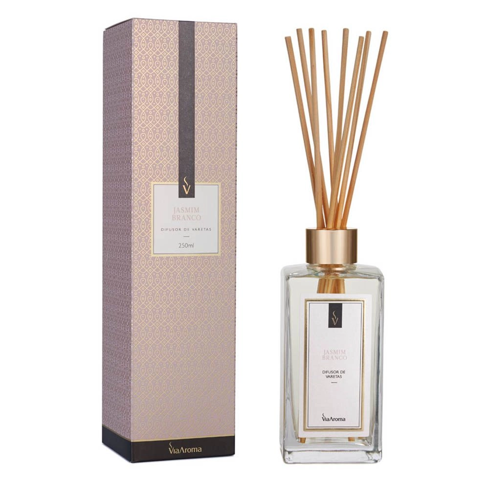 DIFUSOR DE VARETAS 250ML CLASSICA JASMIM BRANCO