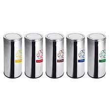 LIXEIRA SELETIVA INOX COM TAMPA BASCULANTE 22L – METAL