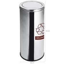 LIXEIRA SELETIVA INOX COM TAMPA BASCULANTE 22L – ORGANICO