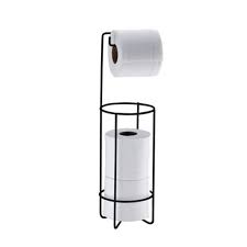 SUPORTE DE CHÃO PARA PAPEL HIGIENICO PRETO