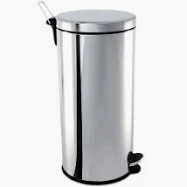LIXEIRA INOX COM PEDAL 50 L SEM CESTO INTERNO