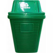 LIXEIRA QUADRADA SOPRADA BRASCULANTE 60LTS VERDE