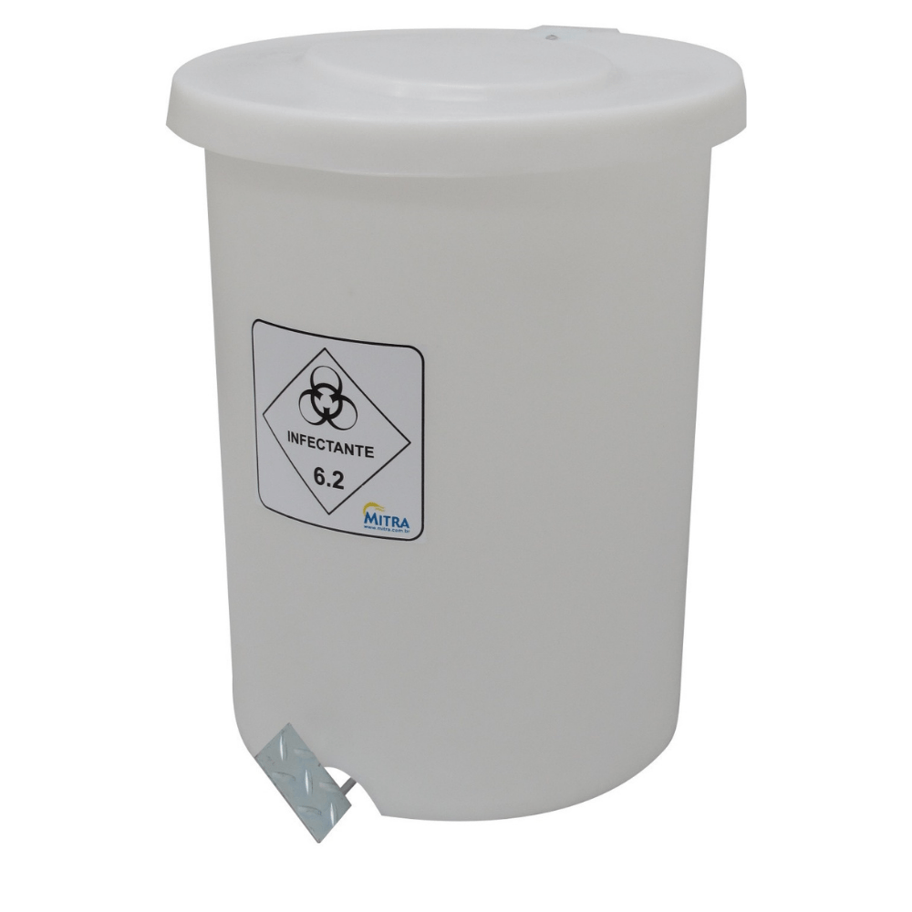 LIXEIRA CILÍNDRICA COM PEDAL – 100L CINZA