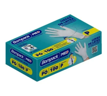 LUVA LATEX BOMPACK INDUSTRIAL M C/PÓ COM 100UN