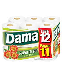 P.H DAMA 12 ROLOS FOLHA DUPLA NEUTRO 6×12 30M