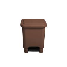 LIXEIRA PLASTICA QUADRADO 15L C/PEDAL  MARROM