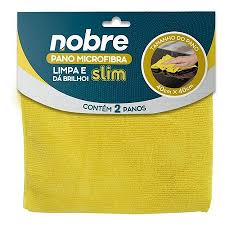 PANO DE MICROFIBRA 40X40 CM ( Pacote C/2unid) AMARELO  SLIM
