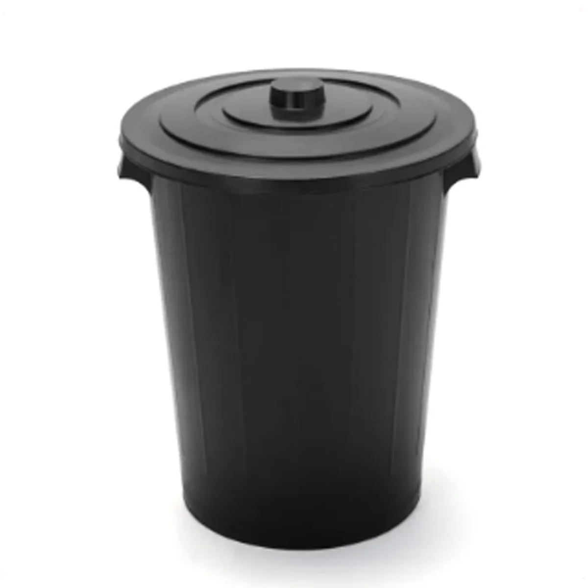 LIXEIRA PLAST. REDONDO 60L COM TAMPA PRETO