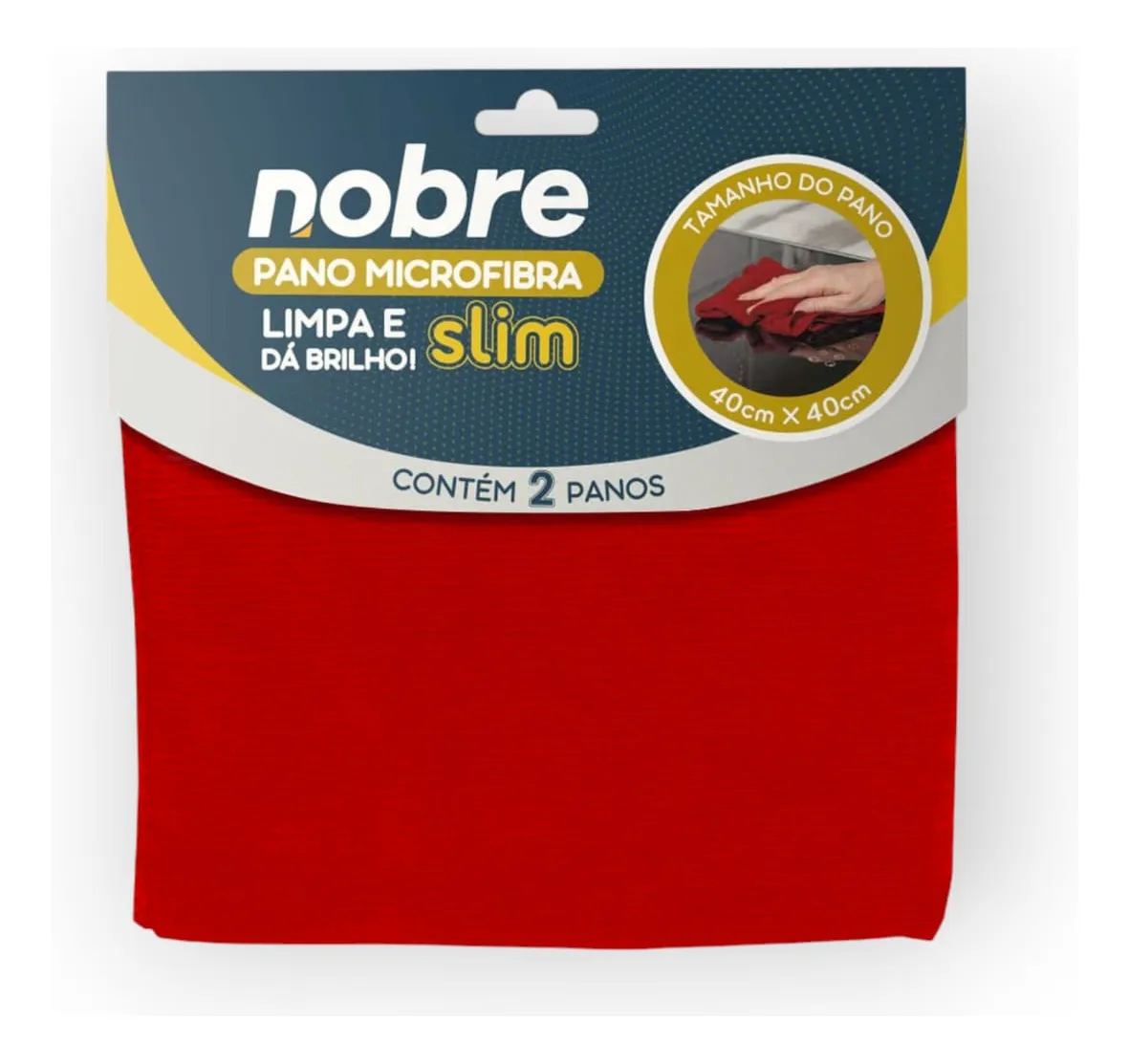 PANO DE MICROFIBRA 40X40 CM PACOTE C/2UN VERMELHO SLIM