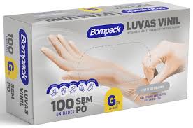 LUVA VINIL BOMPACK S/PO G ( 9 ) C/100 UN