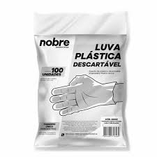 LUVA PLASTICA DESCARTAVEL HDPE pacote c/100unid