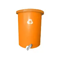 LIXEIRA CILIN. PEDAL 100 LITROS LARANJA – RESIDUOS PERIGOSOS