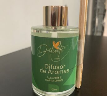 DIFUSOR DE AROMAS VIDRO 100ML DELICATE – ALECRIM E CAPIM LIMÃO