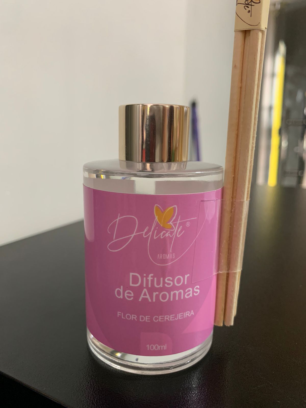 DIFUSOR DE AROMAS VIDRO 100ML DELICATE – FLOR DE CEREJEIRA