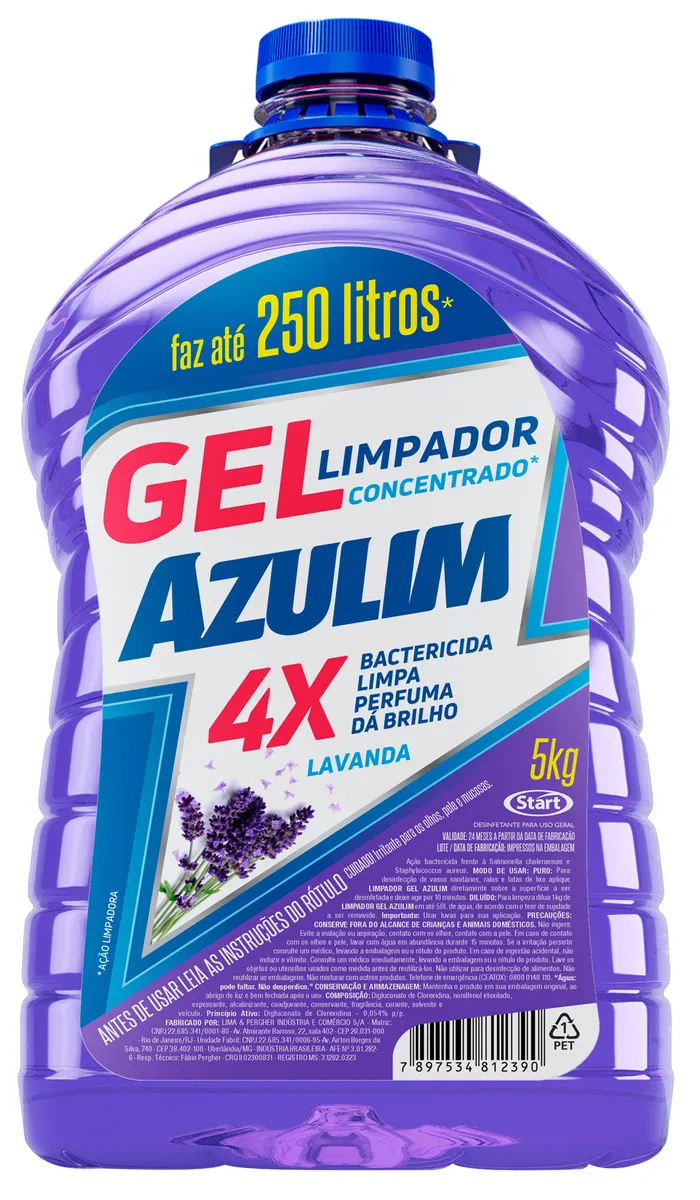 LIMPADOR GEL AZULIM 4X5KG – LAVANDA