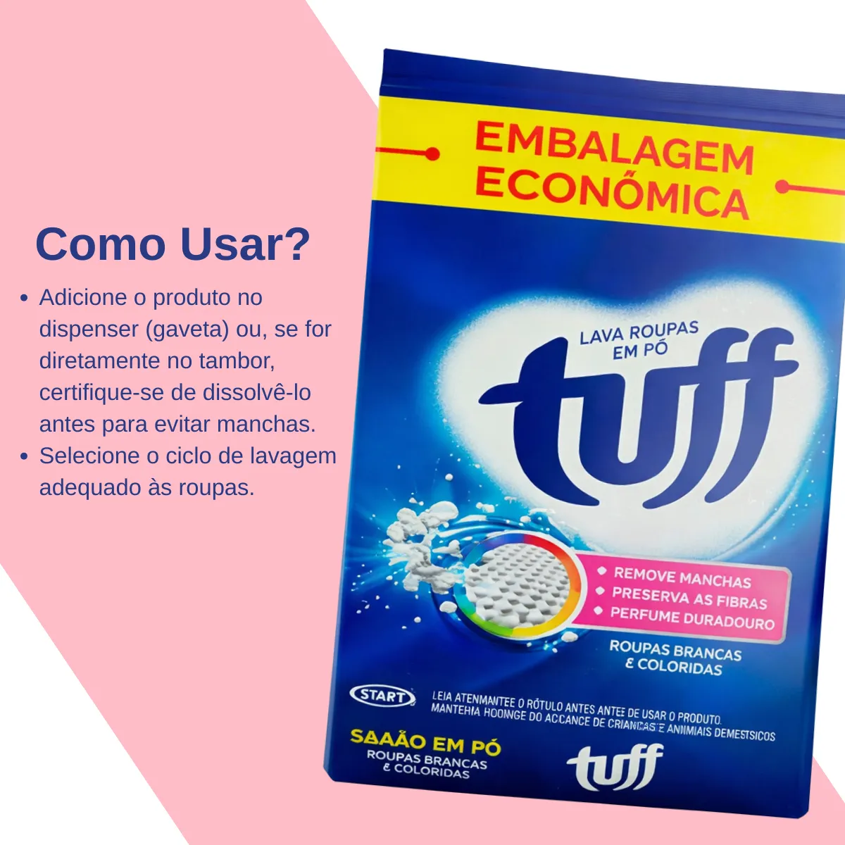 SABÃO EM PÓ (TUFF) CARTUCHO 20X800G – LAVA ROUPAS