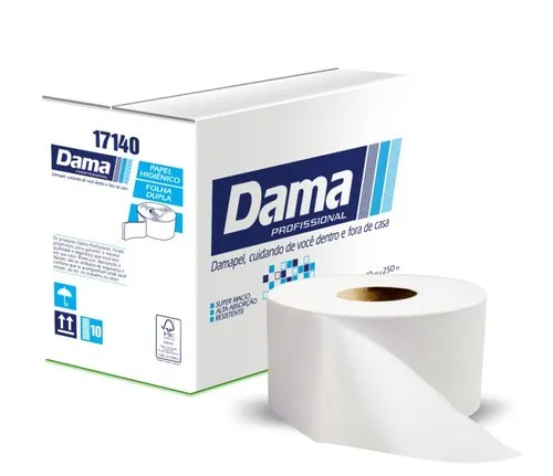 PAPEL HIGIÊNICO ROLO EM SACO (DAMA) PROF FS 10X300M – 8 ROLOS