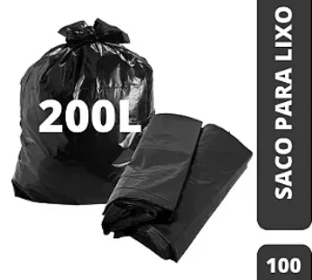 SACO P LIXO PRETO 90CMX105CM – H1 200LTS C/100UN