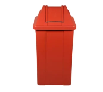 LIXEIRA QUADRADA 100L C/TP VAI VEM – VERMELHO -JSN
