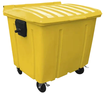 CONTENTOR 1000 L – AMARELA  COM MUNHÃO DE PLASTICO