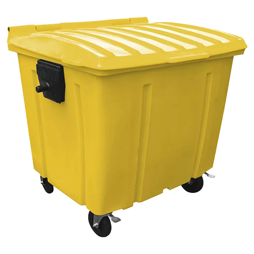 CONTENTOR 1000 L – AMARELA  COM MUNHÃO DE PLASTICO
