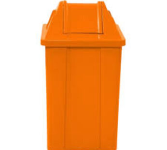 LIXEIRA QUADRADA 60L C/TP VAI VEM – LARANJA -JSN
