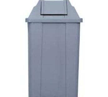 LIXEIRA QUADRADA 100L C/TP VAI VEM – CINZA -JSN
