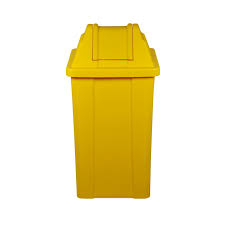 LIXEIRA QUADRADA 100L C/TP VAI VEM – AMARELO -JSN