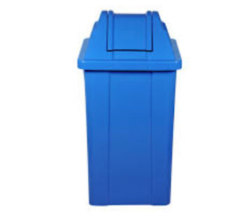LIXEIRA QUADRADA 100L C/TP VAI VEM – AZUL -JSN