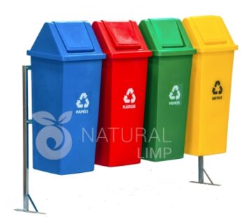 CONJ. P/ COLETA SELETIVA 100L C/4 CESTOS TPA VAI-VEM – (PADRÃO) -JSN